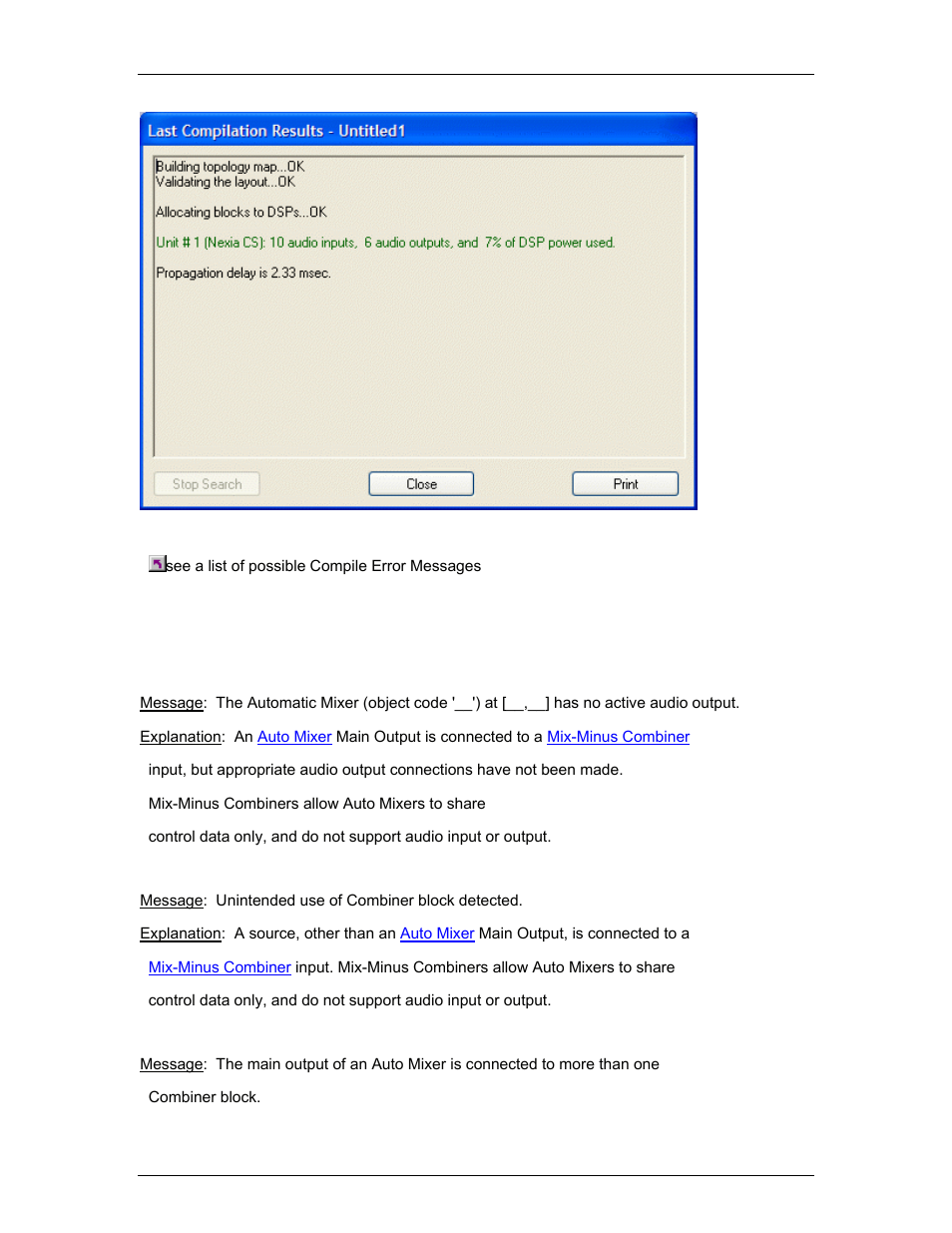 Compile error messages | Biamp A4 User Manual | Page 165 / 217