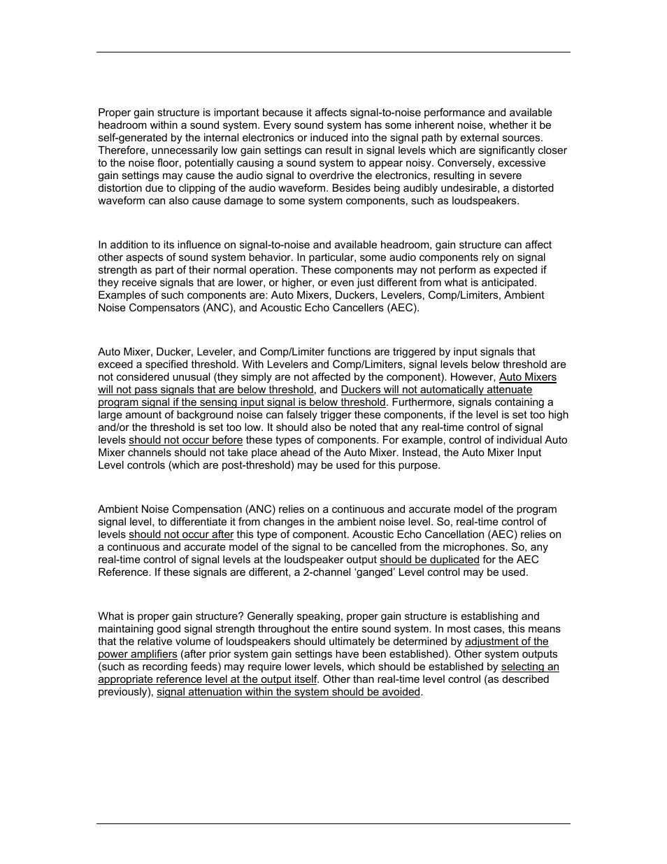 Proper gain structure | Biamp A4 User Manual | Page 174 / 217