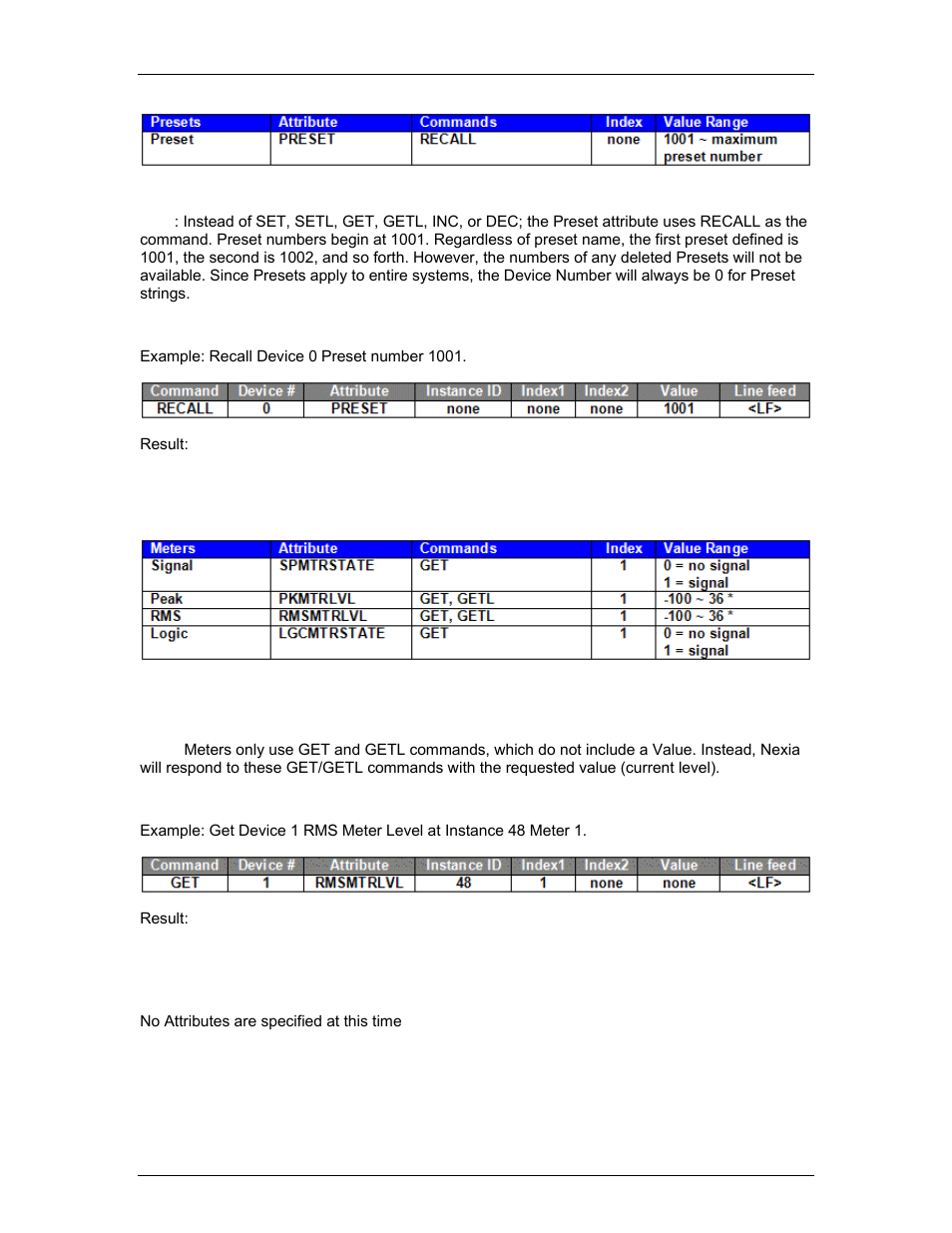 Meter blocks, Generator blocks, Instance id | Number, Assignment, Instanceid, Instance id tags | Biamp A4 User Manual | Page 203 / 217