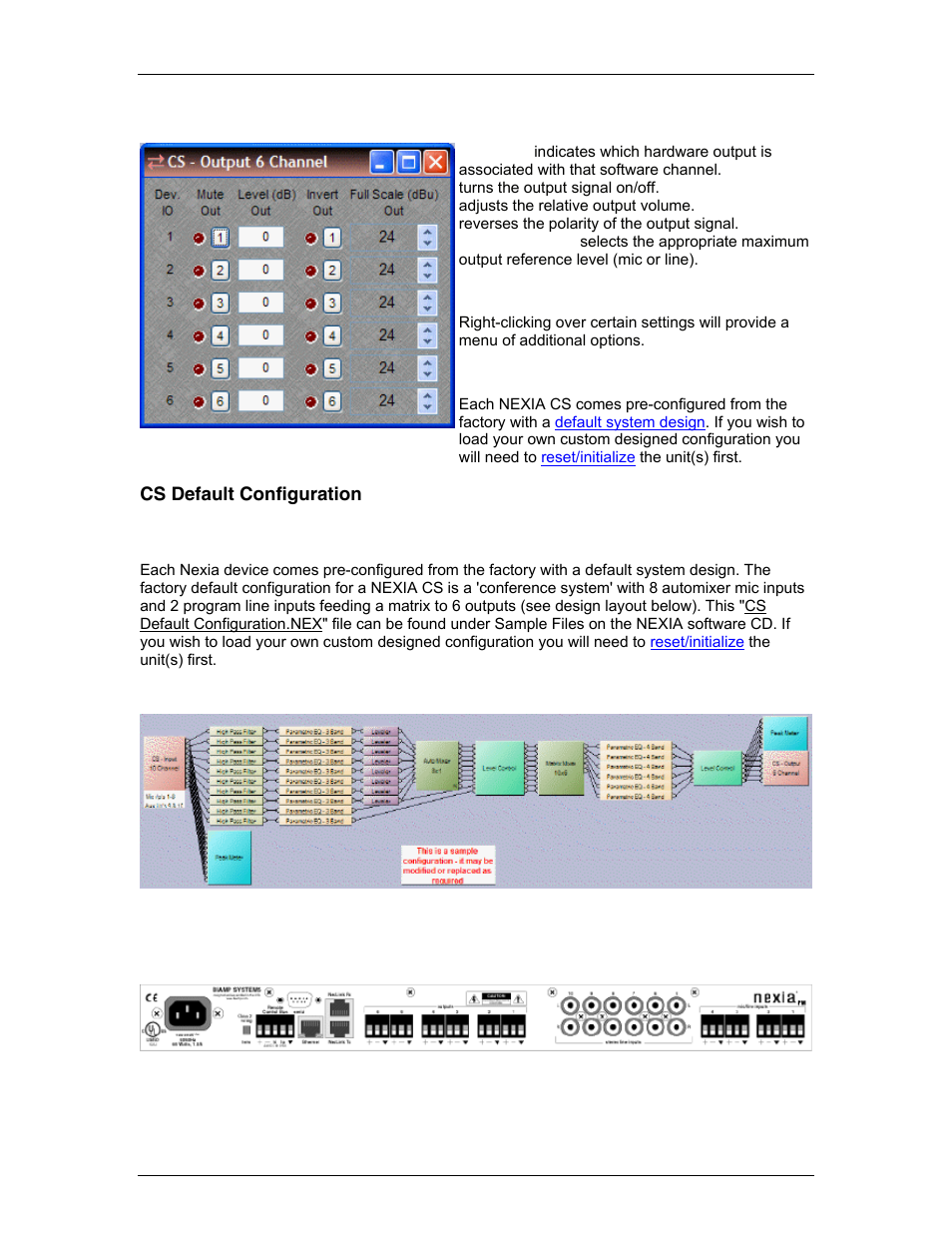 Cs default configuration, Conference system, Pm hardware | Default system design | Biamp A4 User Manual | Page 90 / 217