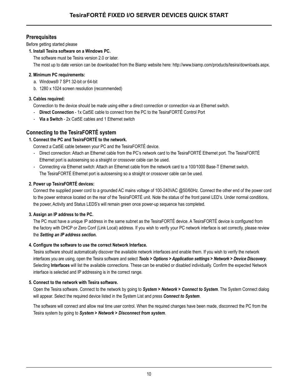 Biamp TesiraFORTE User Manual | Page 10 / 35