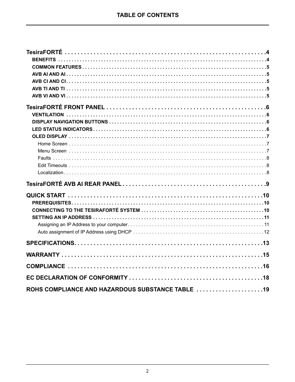 Biamp TesiraFORTE User Manual | Page 2 / 35
