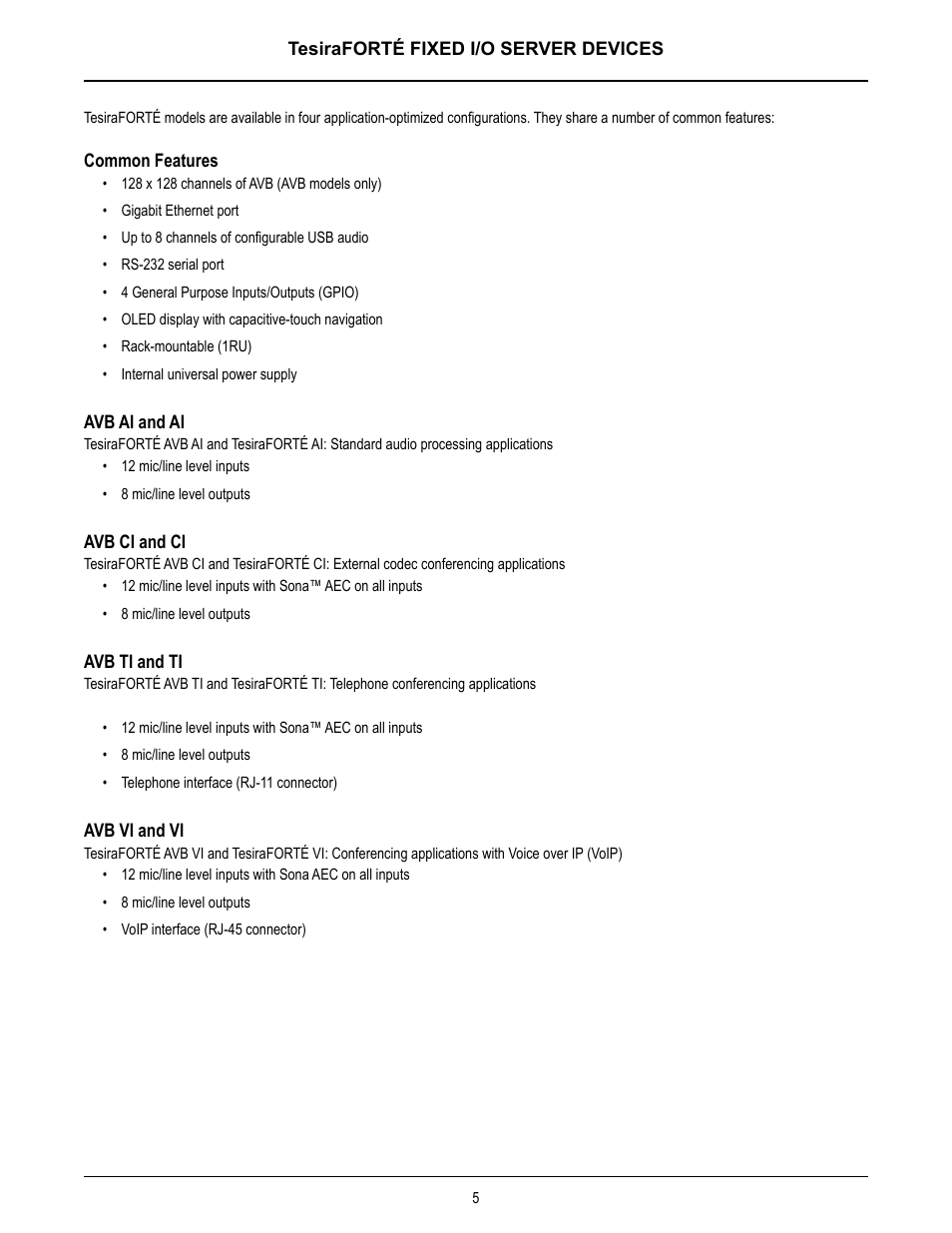 Biamp TesiraFORTE User Manual | Page 5 / 35