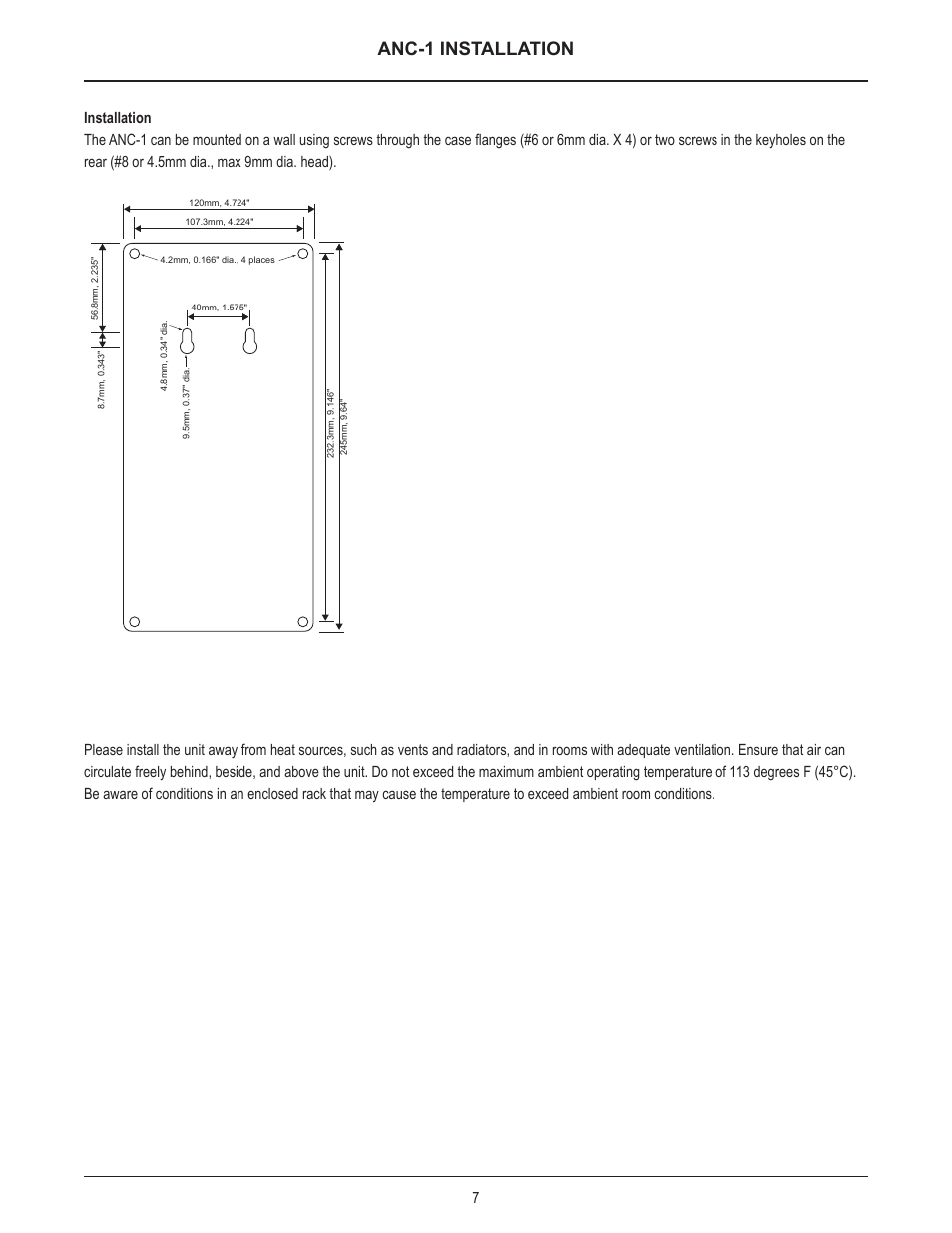 Anc-1 installation | Biamp ANC-1 User Manual | Page 7 / 12