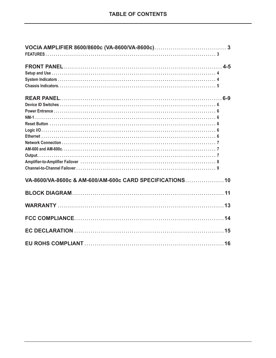 Biamp VA-8600c User Manual | Page 3 / 17