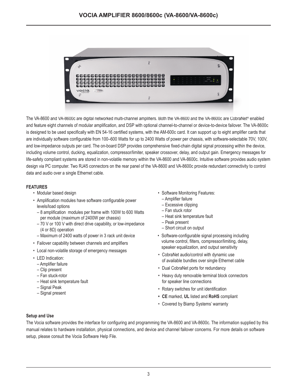Biamp VA-8600c User Manual | Page 4 / 17
