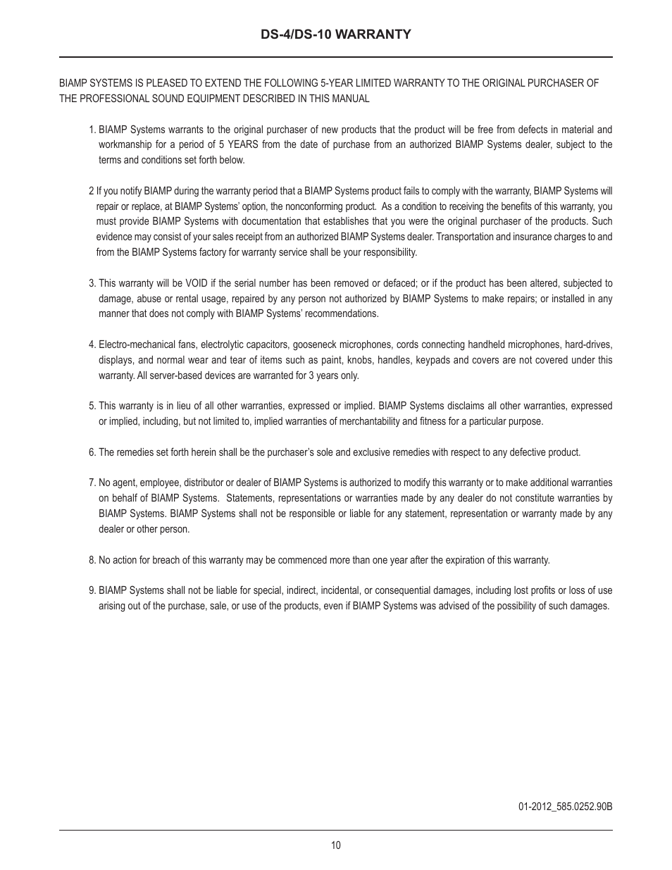 Biamp DS-10 User Manual | Page 10 / 13