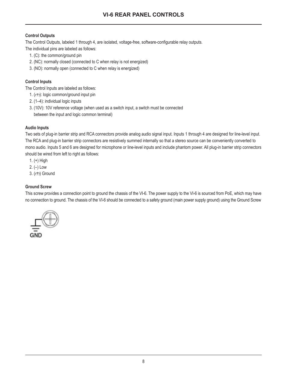 Biamp VI-6 User Manual | Page 8 / 14