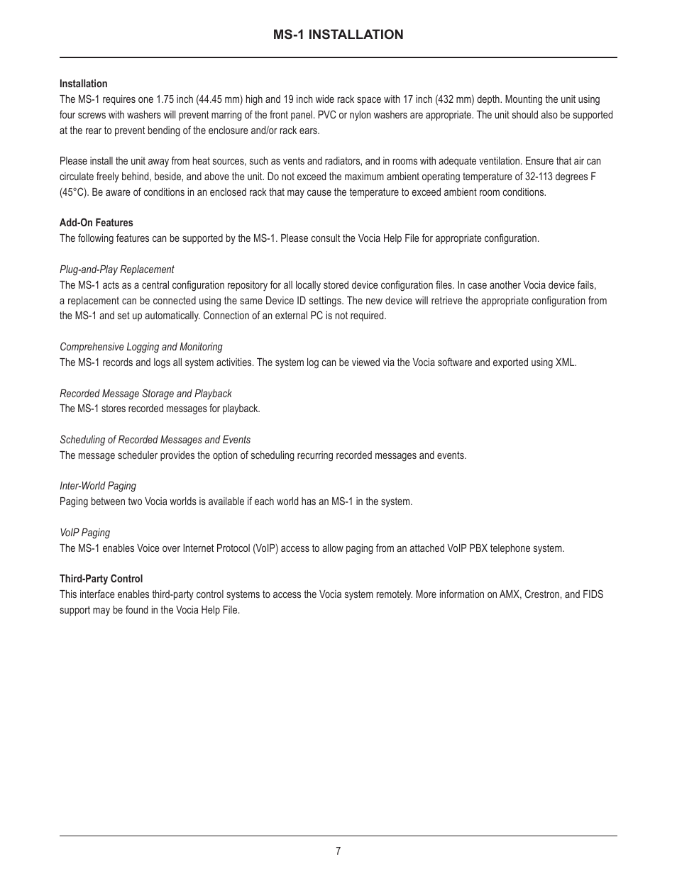 Biamp MS-1 User Manual | Page 7 / 10