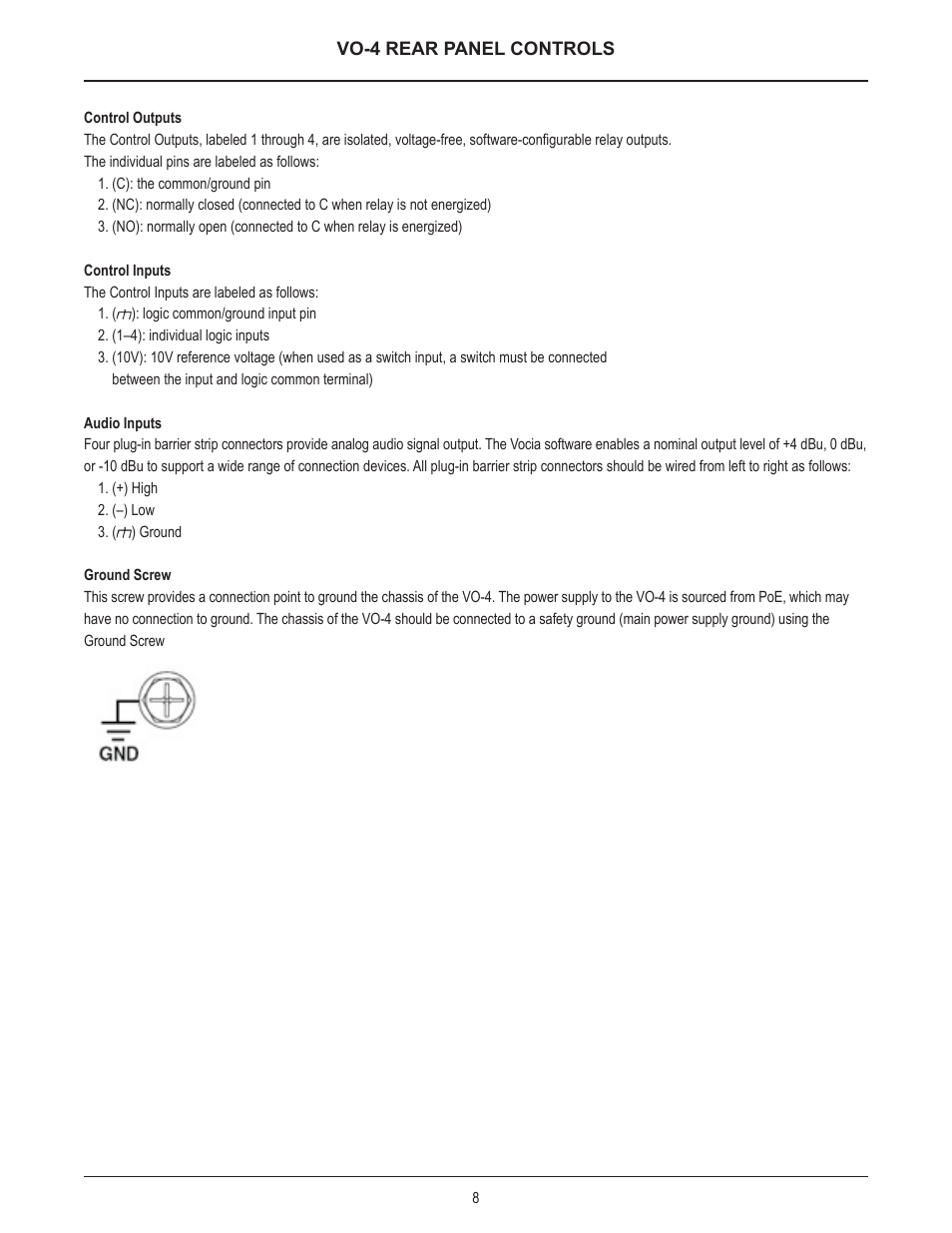 Biamp VO-4 User Manual | Page 8 / 14