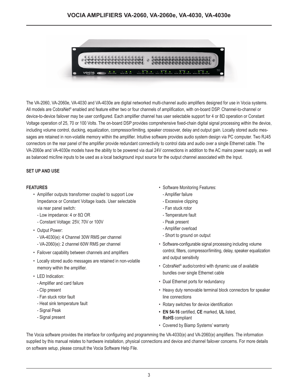 Biamp VA-4030e User Manual | Page 4 / 20