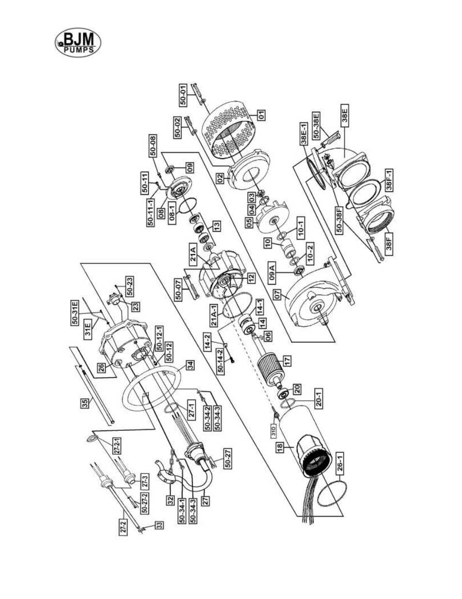 BJM Pumps JX SERIES SIDE DISCHARGE Electric Submersible Pumps User Manual | Page 21 / 42