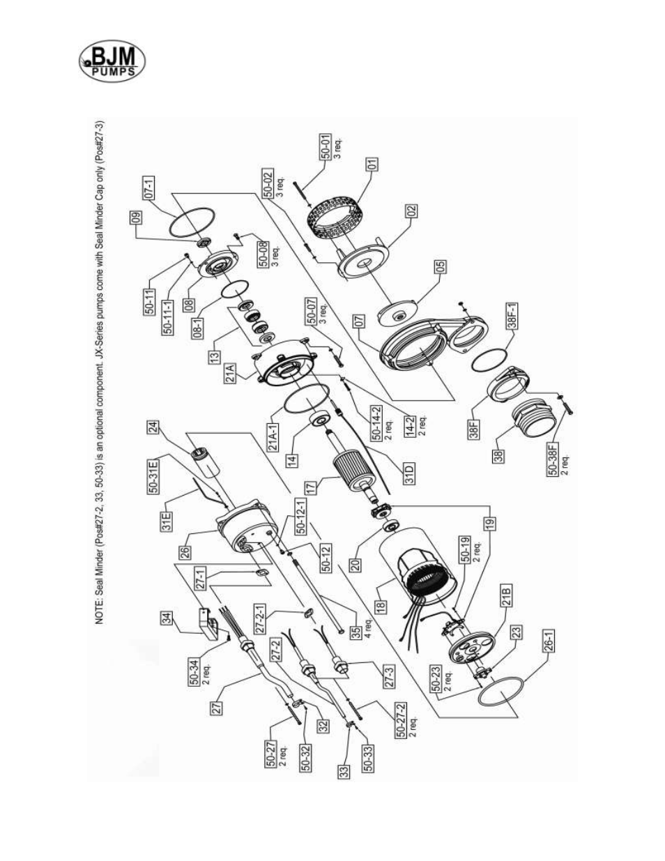 BJM Pumps JX SERIES SIDE DISCHARGE Electric Submersible Pumps User Manual | Page 22 / 42