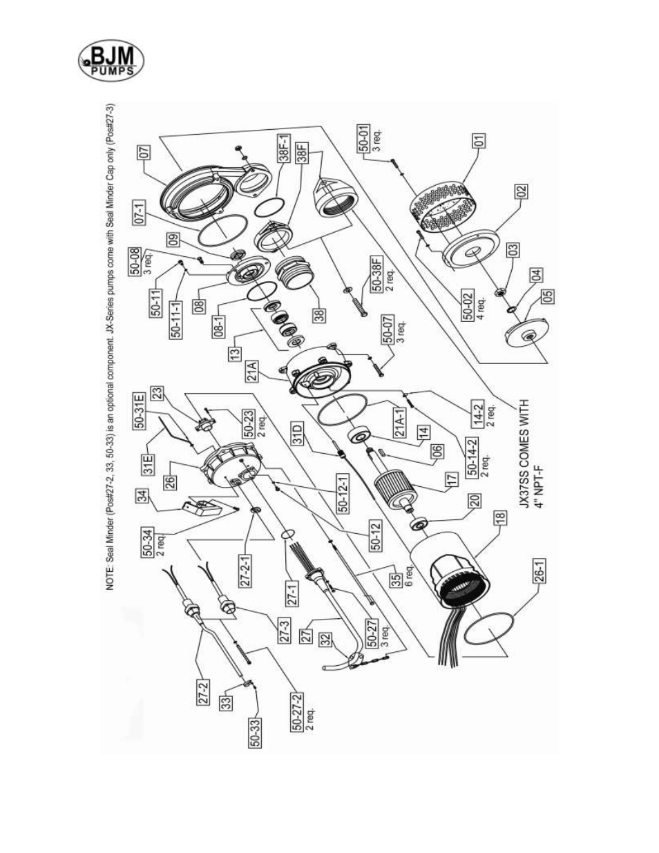 BJM Pumps JX SERIES SIDE DISCHARGE Electric Submersible Pumps User Manual | Page 24 / 42