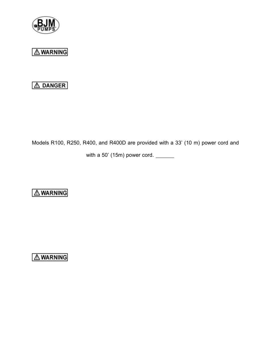 Pump operation, Typical manual dewatering installation | BJM Pumps RX15SS-575T User Manual | Page 9 / 33