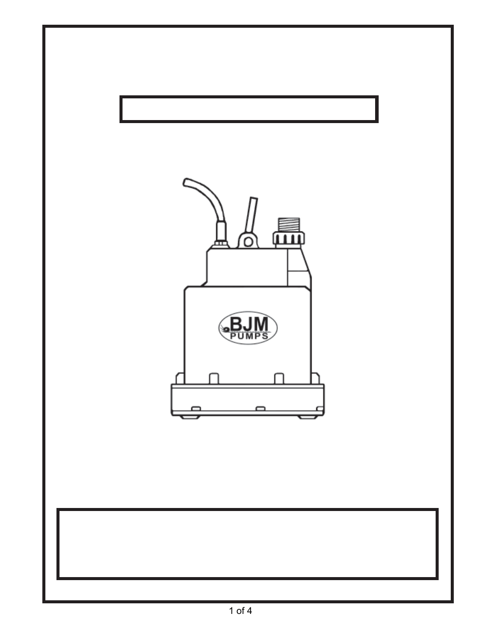 BJM Pumps BABY-12Volt User Manual | 4 pages