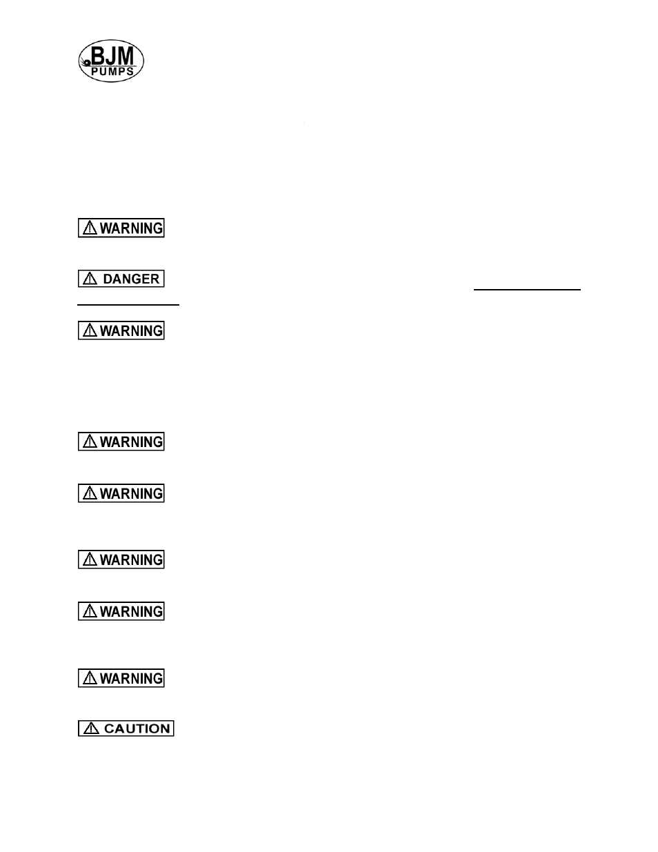 Hsafety, H safety | BJM Pumps HAZ75-575T User Manual | Page 6 / 27