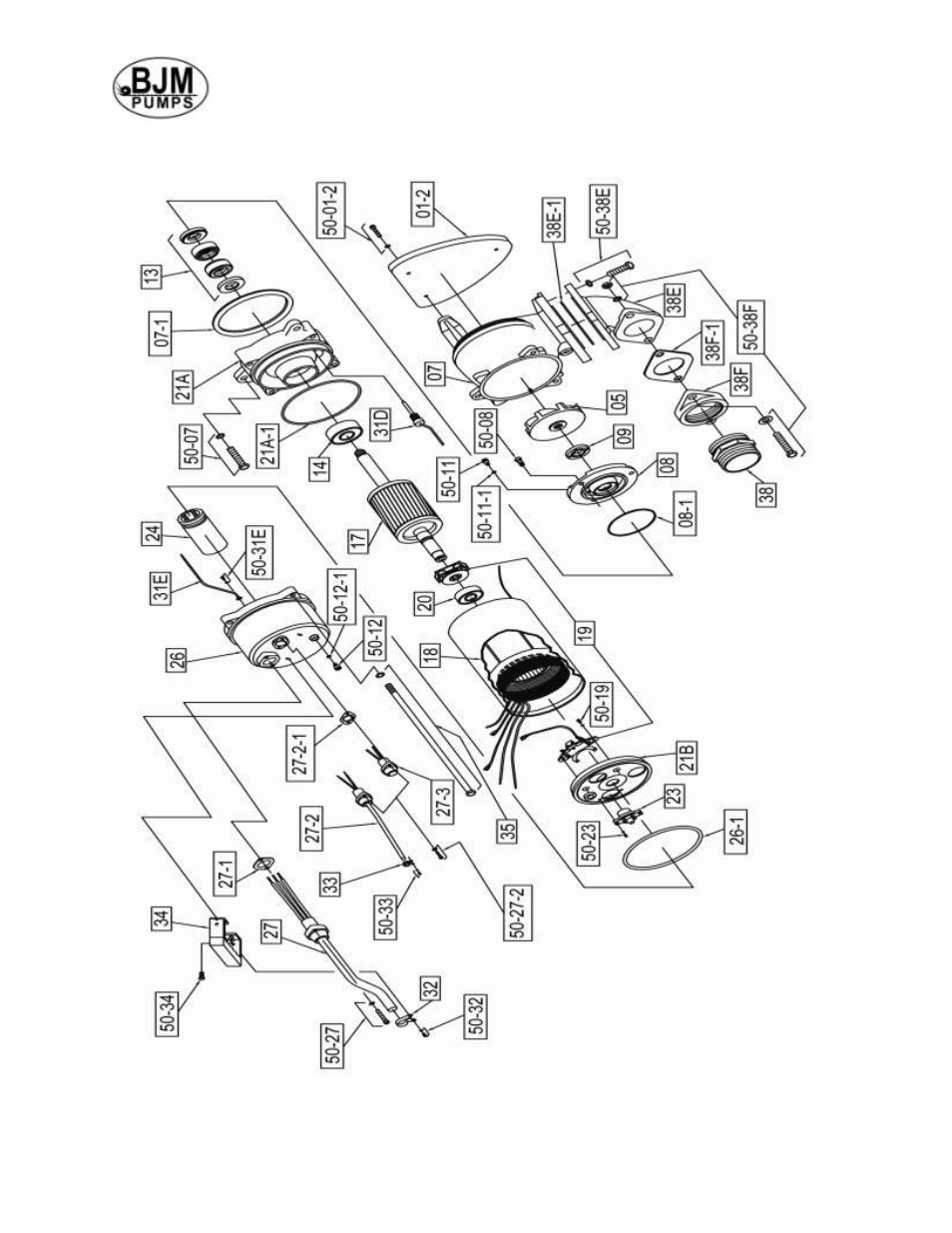 Exploded view of sv750c | BJM Pumps SV75-575T User Manual | Page 19 / 40