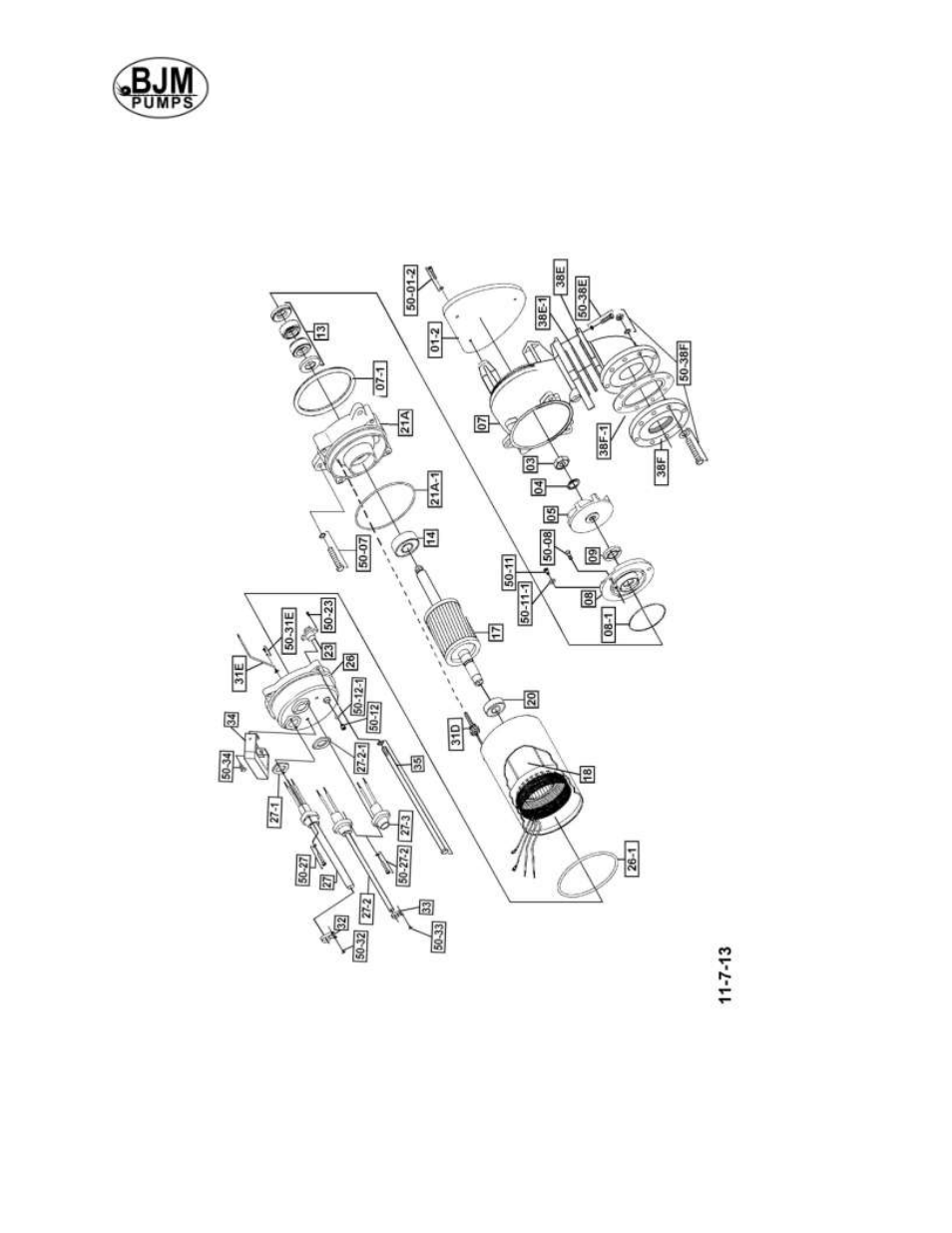 Exploded view of sv15 | BJM Pumps SV75-575T User Manual | Page 23 / 40