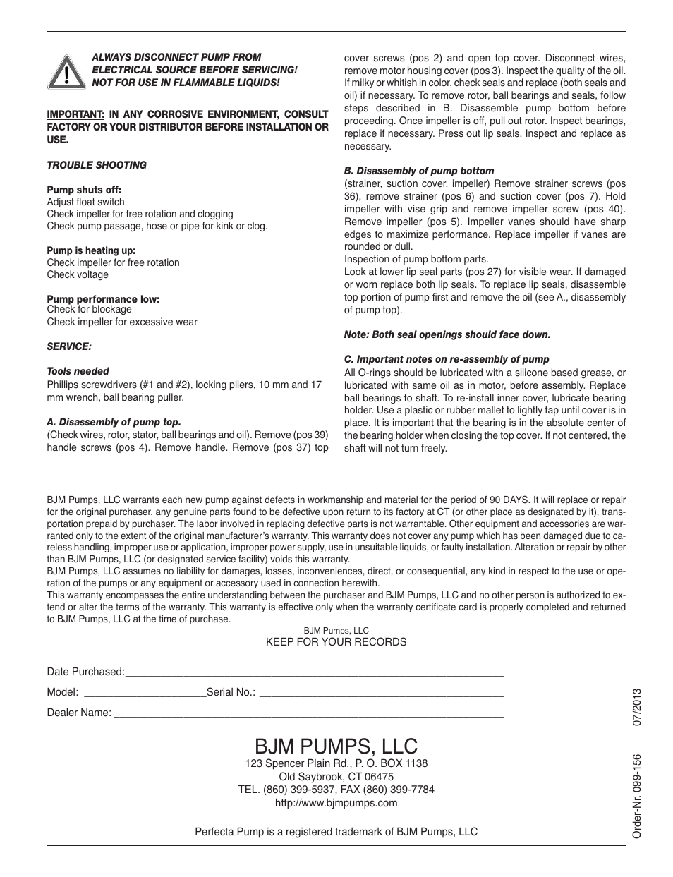 Bjm pumps, llc | BJM Pumps TIGF32-9NL User Manual | Page 4 / 4