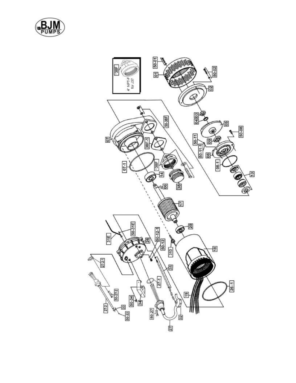 BJM Pumps JX-F SERIES SIDE DISCHARGE Electric Submersible Pumps User Manual | Page 18 / 38