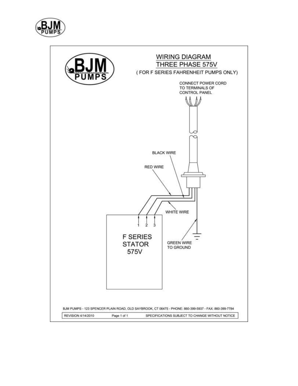 575v | BJM Pumps JX-F SERIES SIDE DISCHARGE Electric Submersible Pumps User Manual | Page 30 / 38