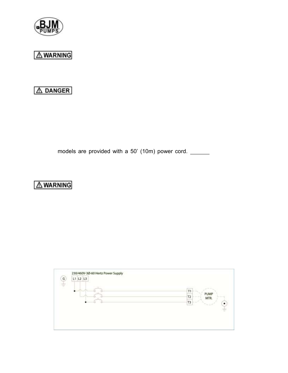 Pump operation, Typical manual dewatering installation, Stopping | BJM Pumps KB110H-F User Manual | Page 10 / 29