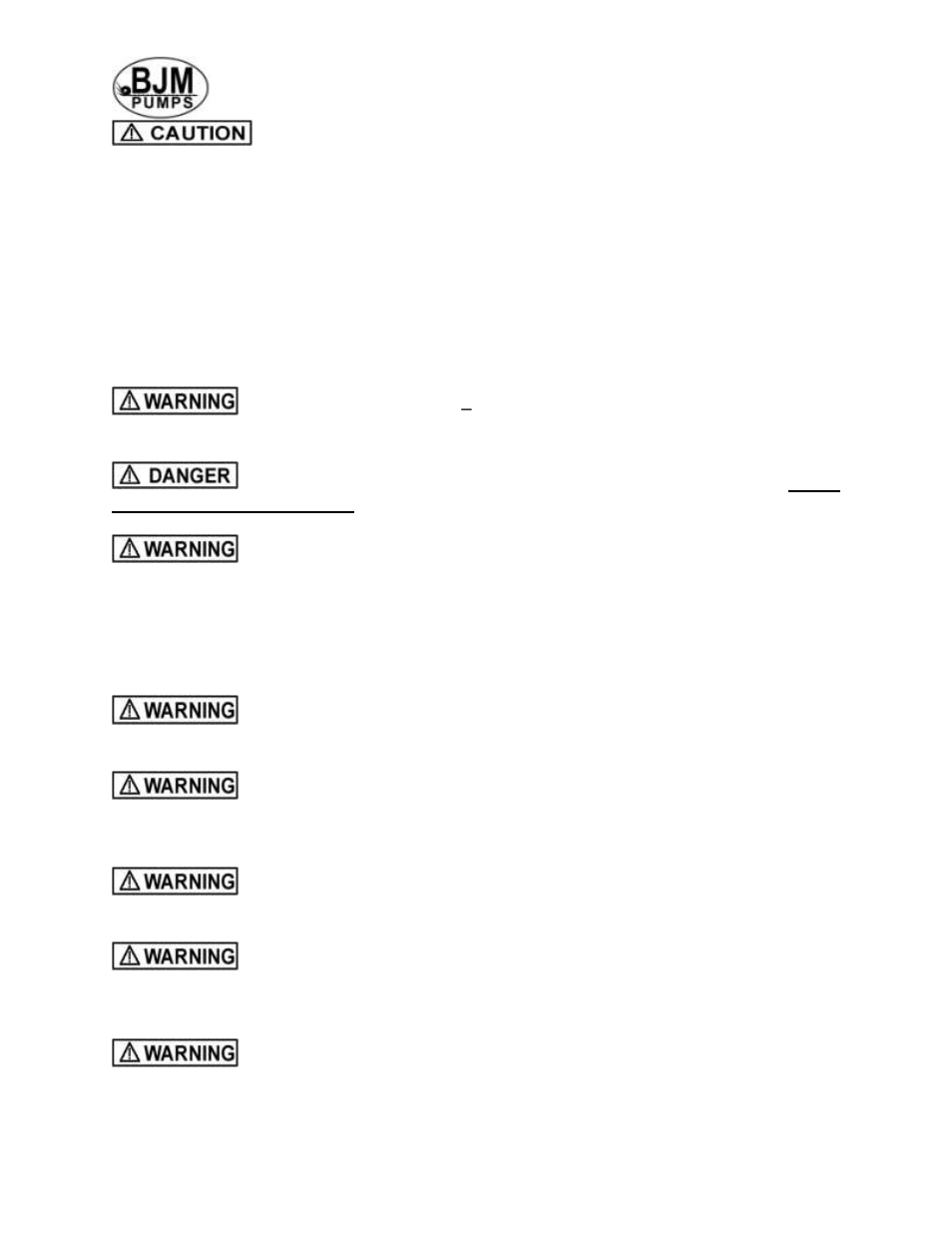 Safety | BJM Pumps KB110H-F User Manual | Page 5 / 29