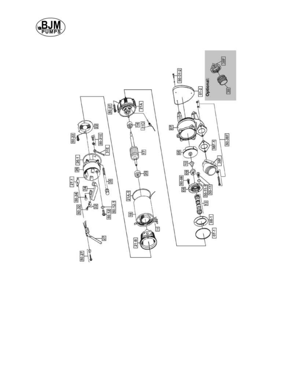 Exploded view of sv400f | BJM Pumps SV1500F-230 User Manual | Page 14 / 26