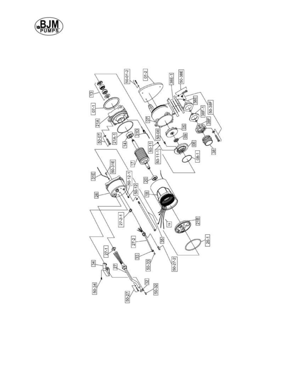 Exploded view of sv750cf | BJM Pumps SV1500F-230 User Manual | Page 15 / 26