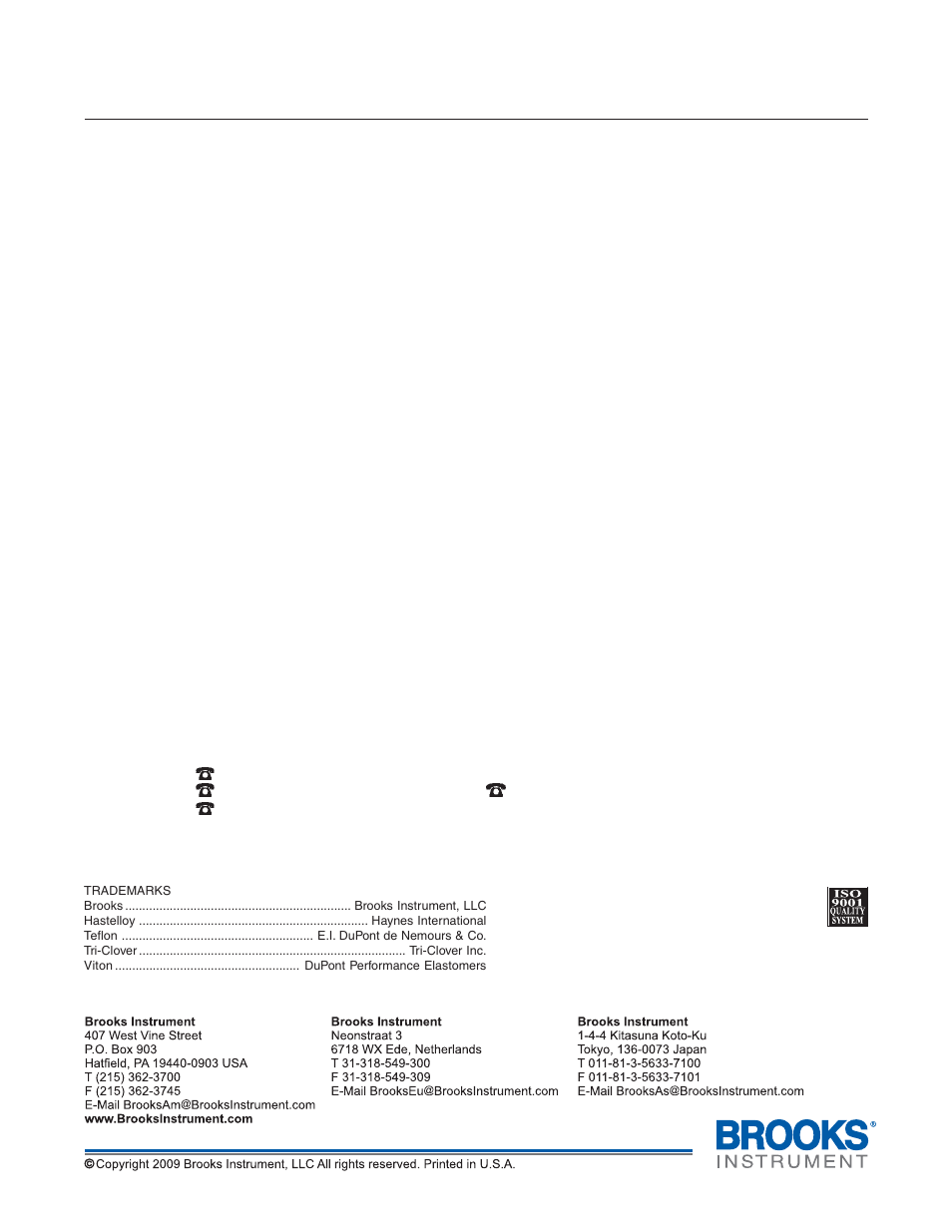 Bm oval series | Brooks Instrument BM50 User Manual | Page 74 / 74