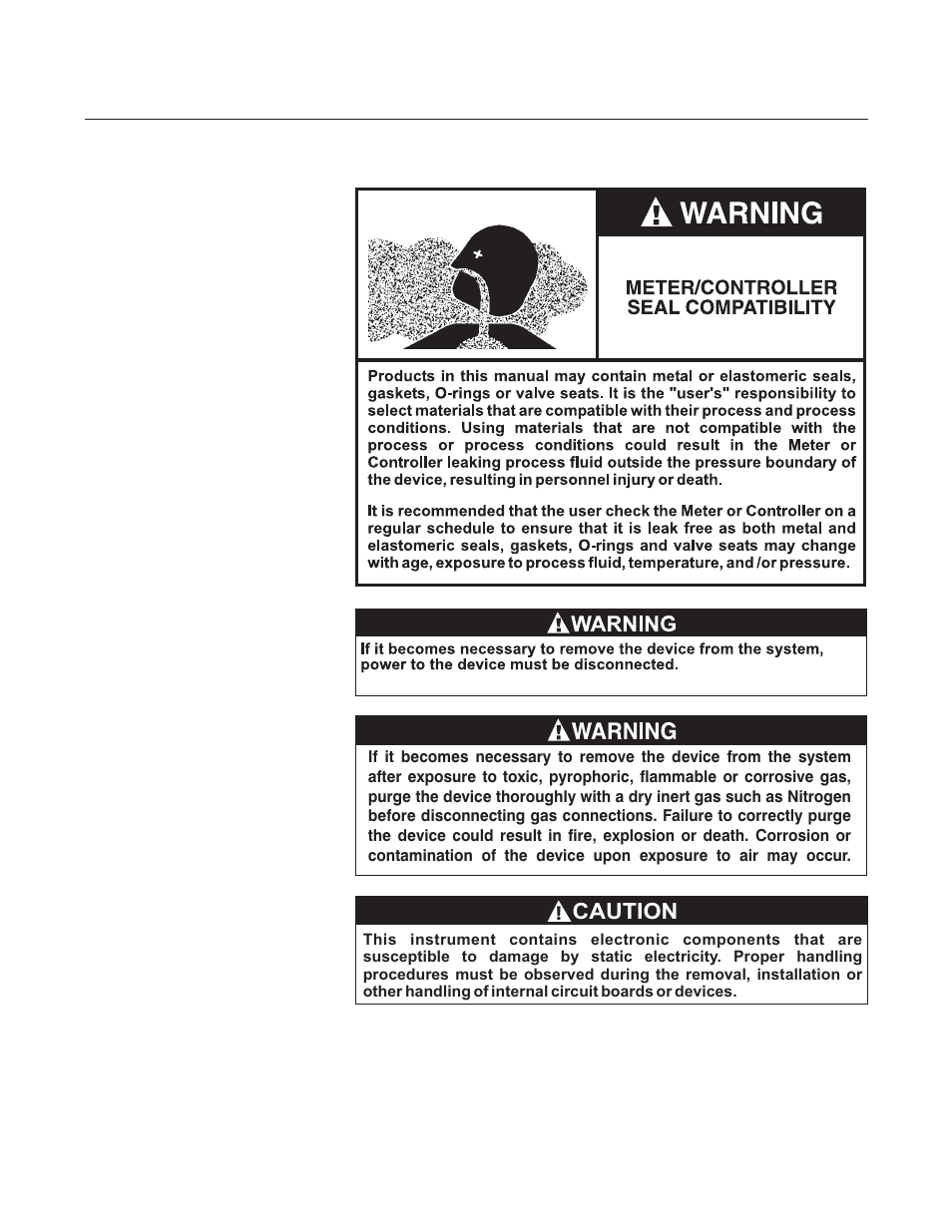 Caution, Ips122 series | Brooks Instrument IPS122 2 Indicating Pressure Switches" User Manual | Page 17 / 18