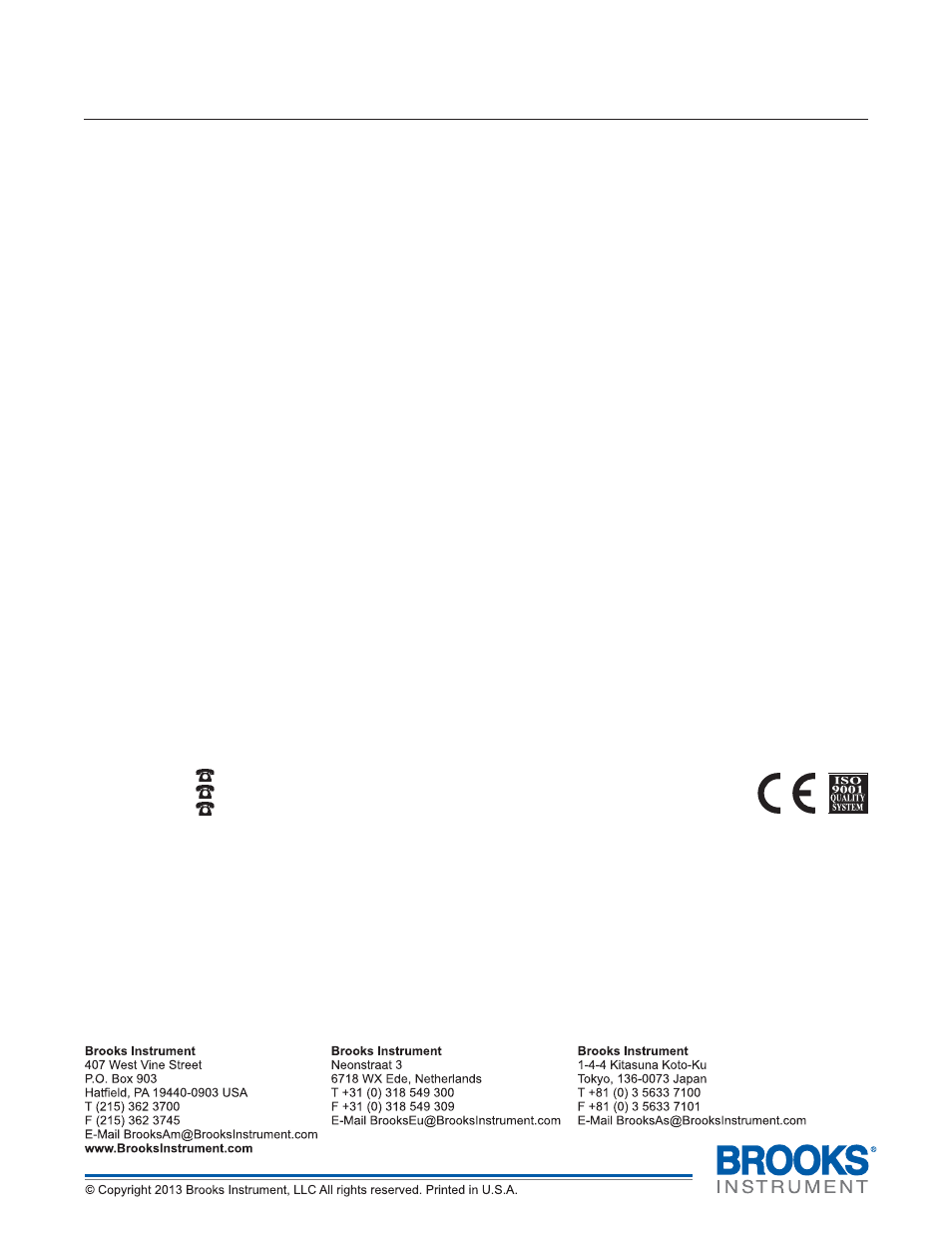 Brooks, Digital mfc's & mfm's | Brooks Instrument SLA5800 Series User Manual | Page 76 / 76