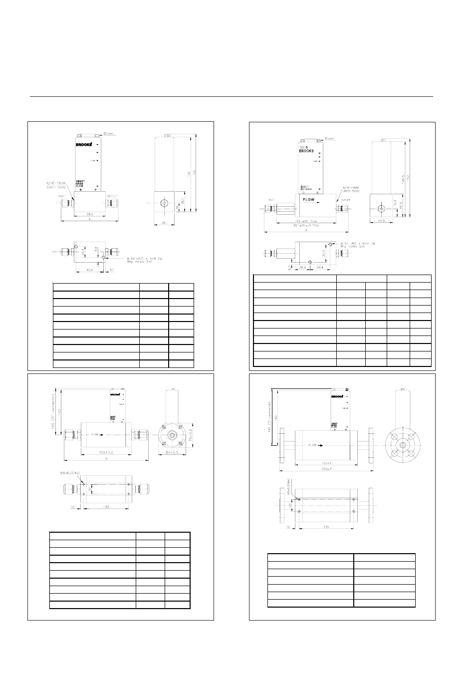 Appendix b: dimensional drawings, Models 5800-s, Installation and operation manual | Brooks Instrument 5800S Series User Manual | Page 32 / 50