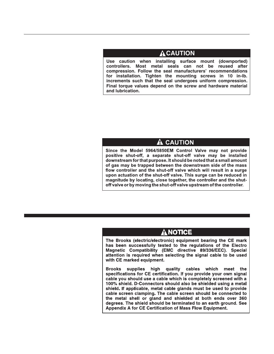 Brooks, Caution | Brooks Instrument 5850EM User Manual | Page 18 / 74