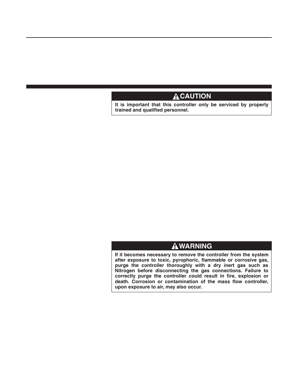 Brooks, Caution, Warning | Brooks Instrument 5851EM User Manual | Page 40 / 62