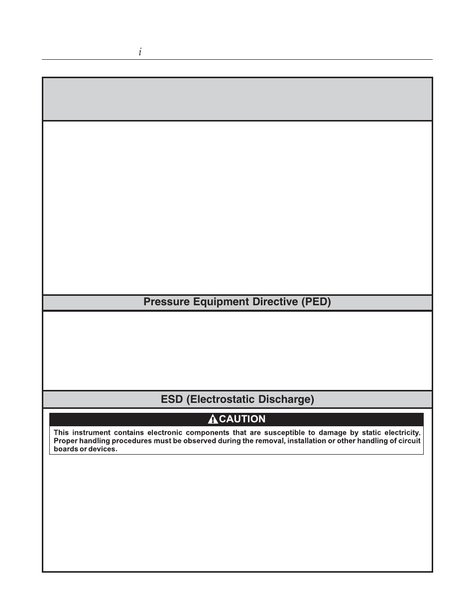 Essential instructions, Brooks, Model 5860 i esd (electrostatic discharge) | Read this page before proceeding, Pressure equipment directive (ped) | Brooks Instrument 5860i User Manual | Page 2 / 48