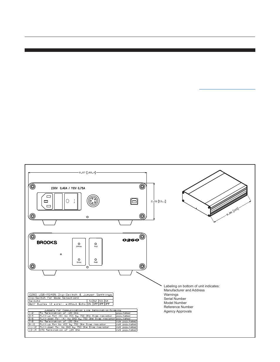 Brooks, Model 0260 secondary electronics | Brooks Instrument 0260 User Manual | Page 9 / 14