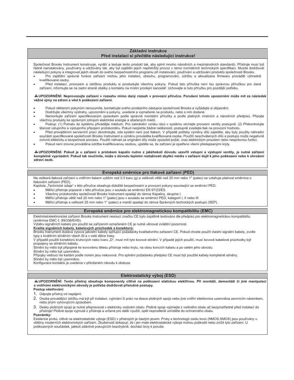 Brooks, Cmc series, Czech | Brooks Instrument CMC Series User Manual | Page 16 / 36