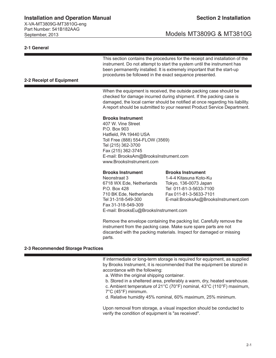 Brooks Instrument MT3809G User Manual | Page 31 / 78