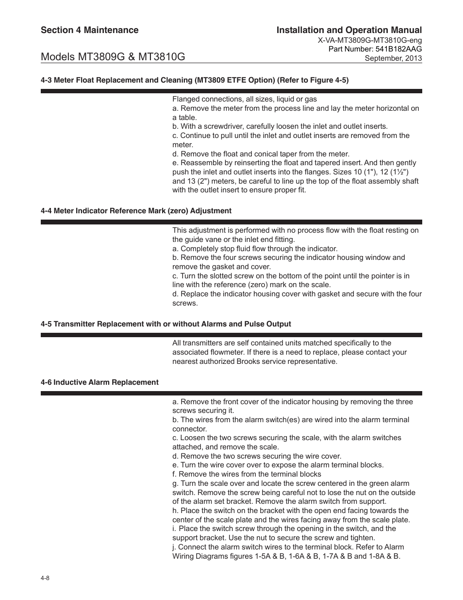 Brooks Instrument MT3809G User Manual | Page 54 / 78