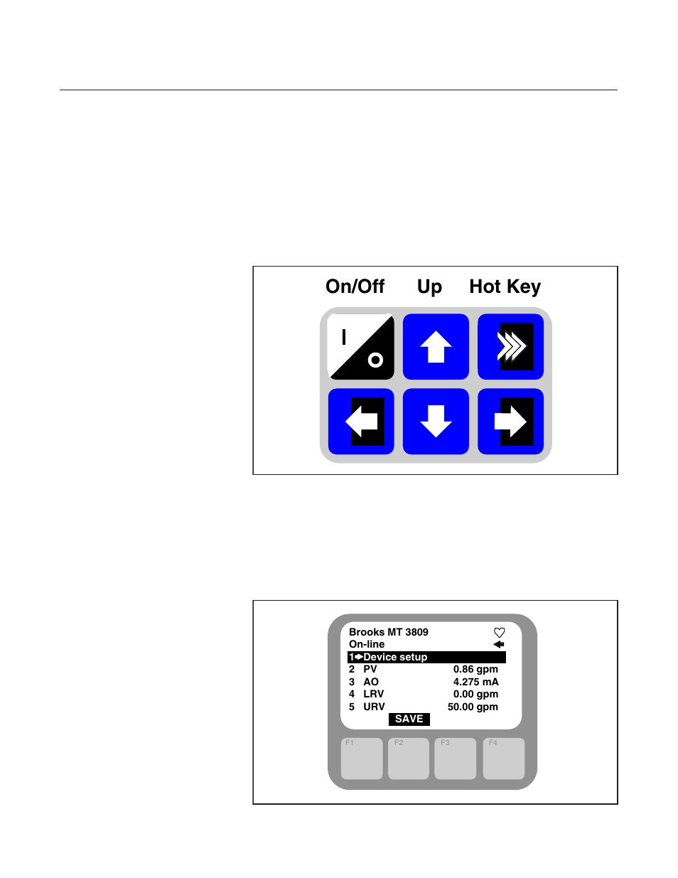 On/off up hot key, Installation and operation manual | Brooks Instrument MT3809E User Manual | Page 46 / 72