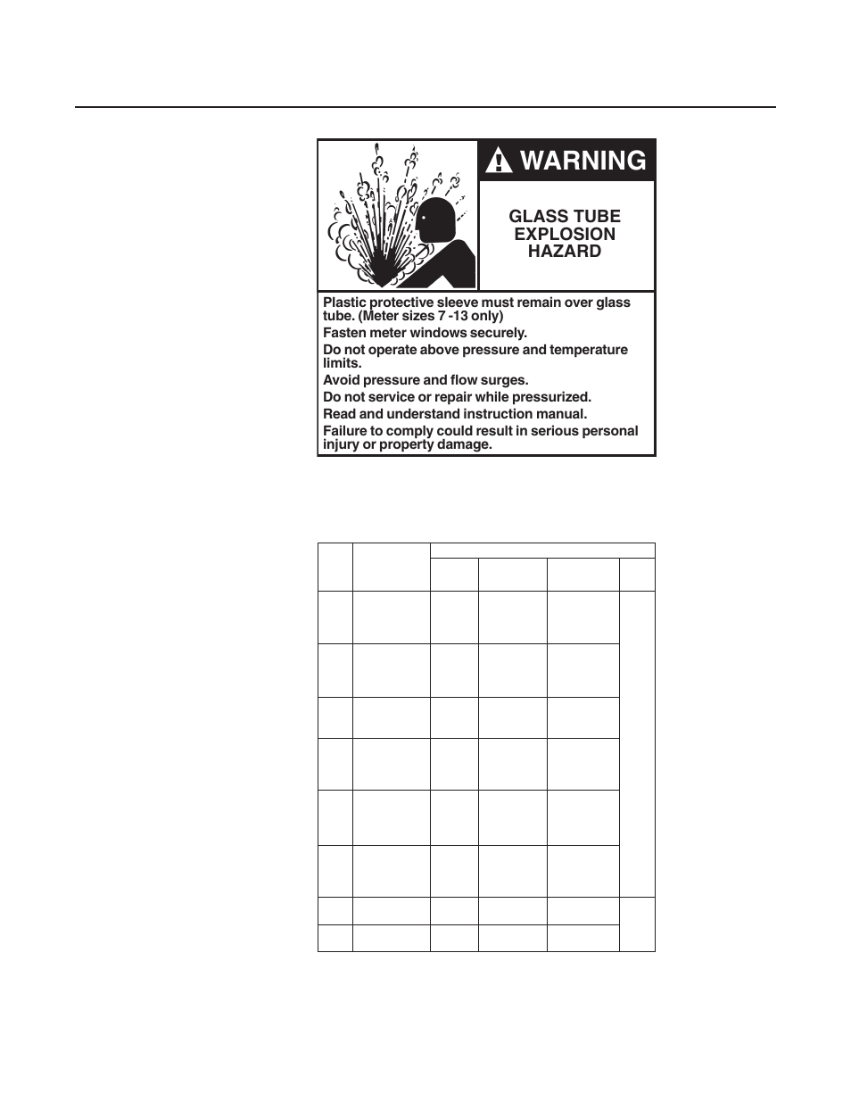 Warning, Brooks, Glass tube explosion hazard | Brooks Instrument 1100 Series User Manual | Page 9 / 52