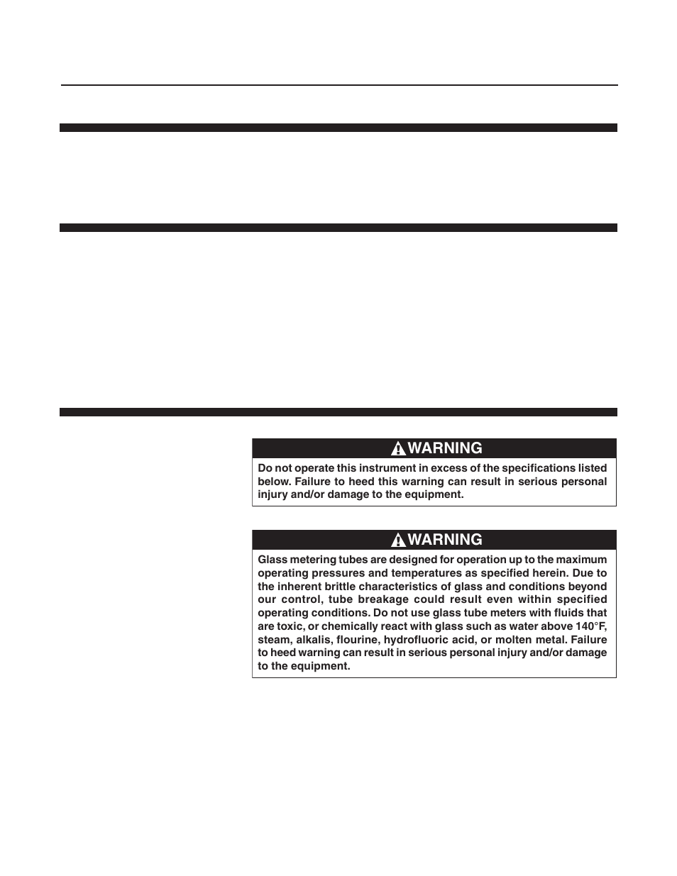 Model 1358, Warning | Brooks Instrument 1358 User Manual | Page 7 / 44