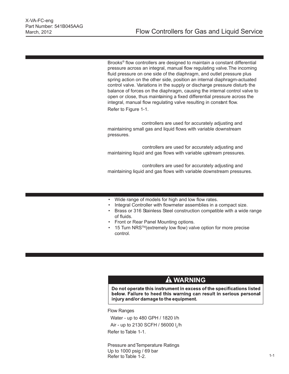 Flow controllers for gas and liquid service | Brooks Instrument FC8800 Series User Manual | Page 7 / 48