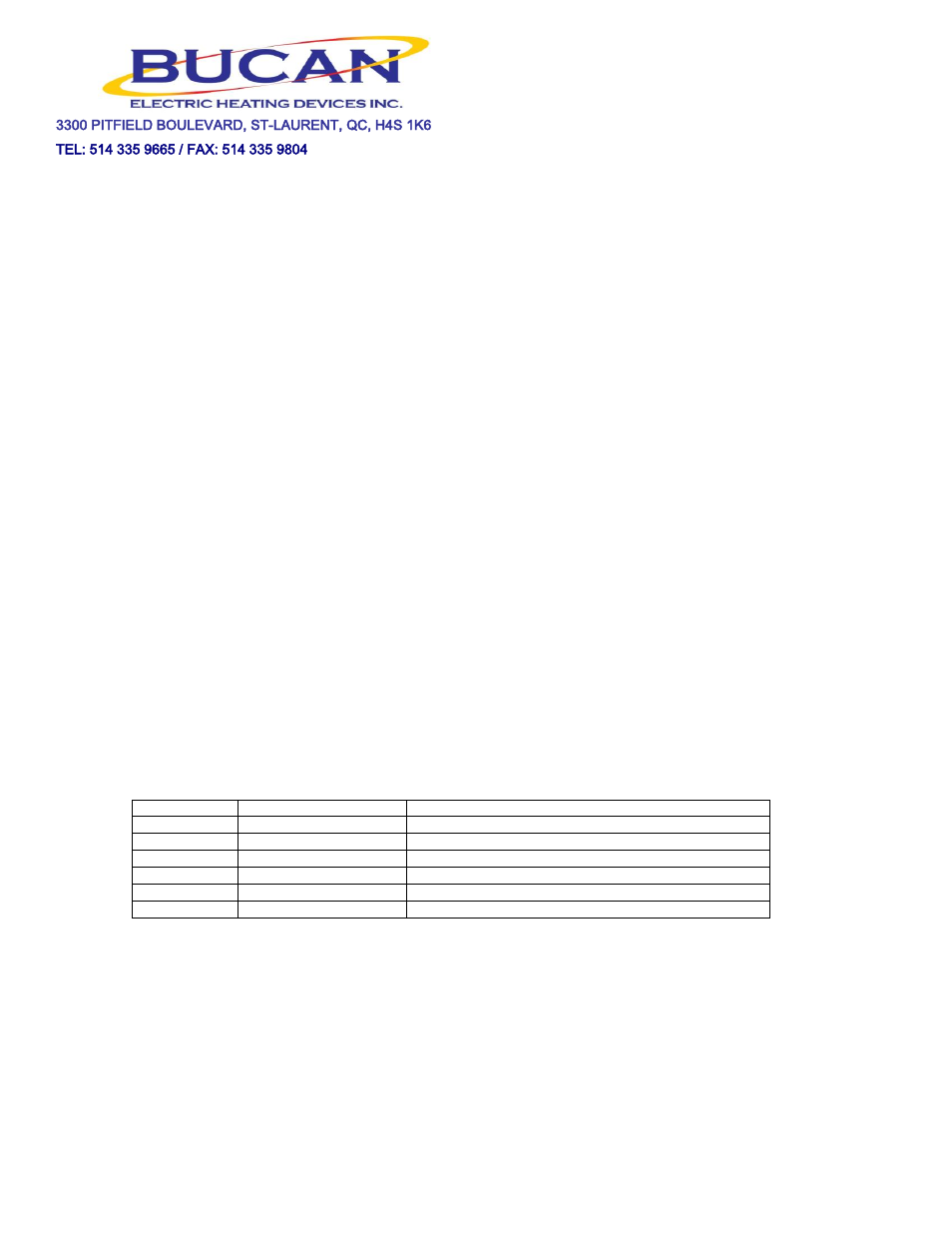 Bucan Screw Plug Immersion Heaters User Manual | 1 page