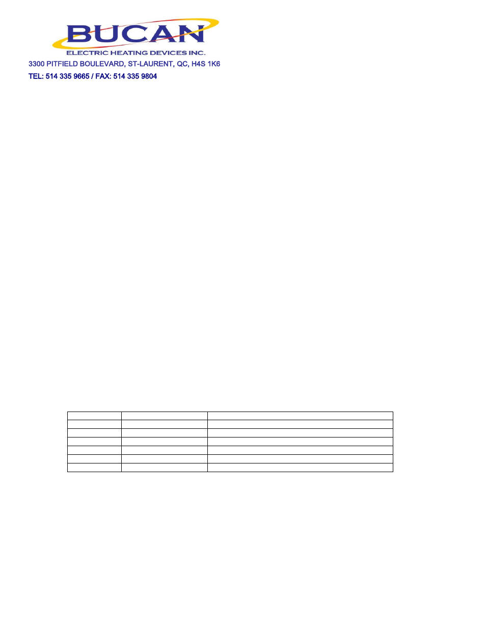 Bucan Flanged Immersion Heaters User Manual | 1 page