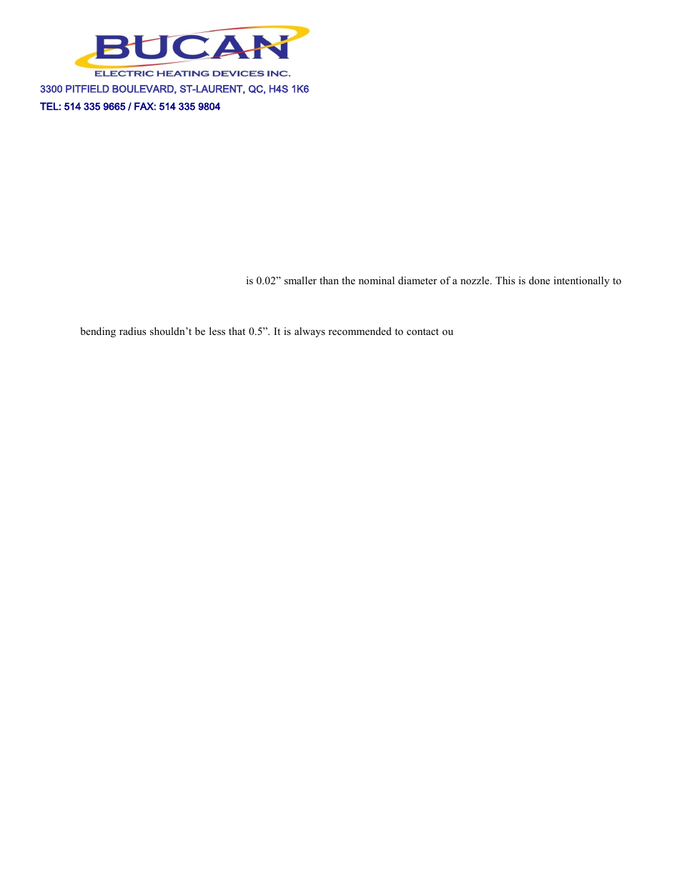 Bucan Cable Heaters User Manual | 1 page