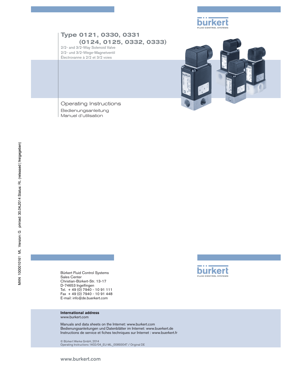 Burkert Type 0333 User Manual | 15 pages