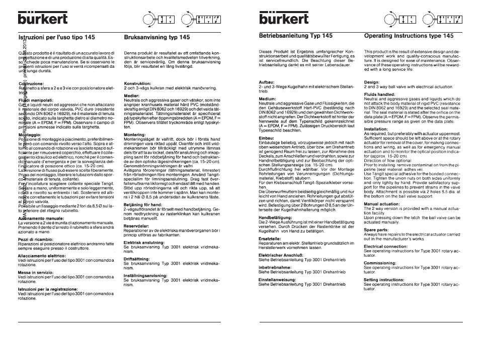 Burkert Type 0145 User Manual | 3 pages